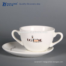 Fine Porcelain Lage size Cheap Custom Company Logo Double Cup And Saucer Rack